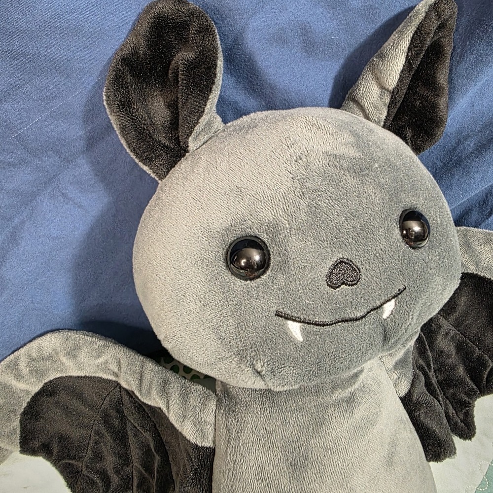 Send A Friend 12" Plush Binks Bat Black Gray Black Stuffed Animal Toy - Picture 3 of 8